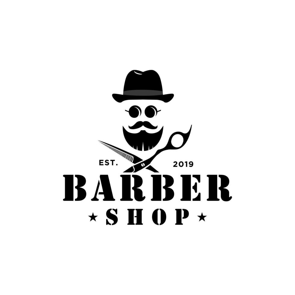 emblemas e rótulos vetoriais de barbearia vintage. emblemas e logotipos de barbeiro. logotipo de barbearia e rótulo vintage de barbearia e ilustração de crachá vetor