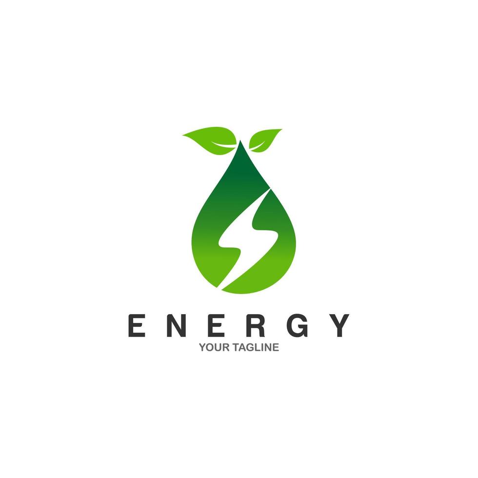 modelo de vetor de logotipo de energia verde