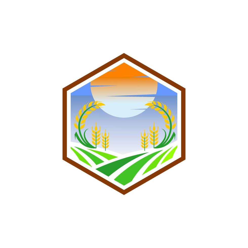 modelo de vetor de design de logotipo de agricultura de grãos de trigo