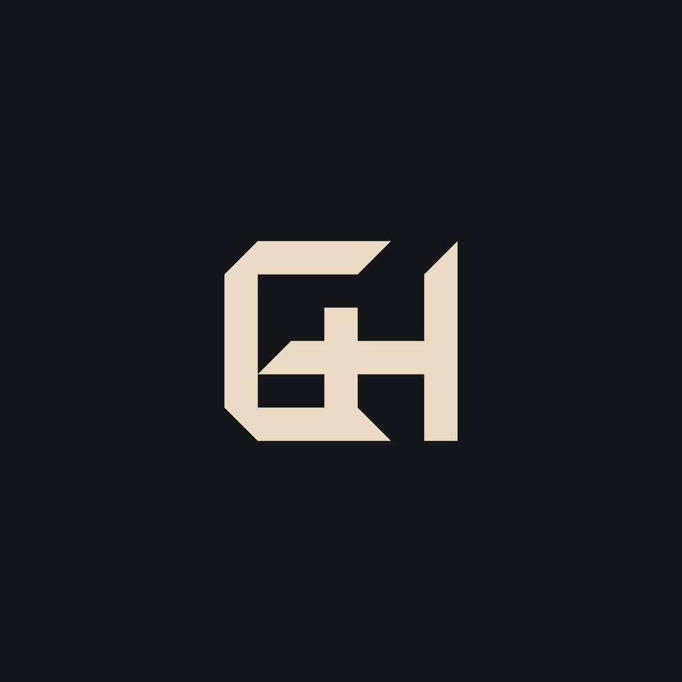 carta limpa e mínima com base inicial. modelo de logotipo de monograma gh hg gh. design de vetor de alfabeto de luxo elegante
