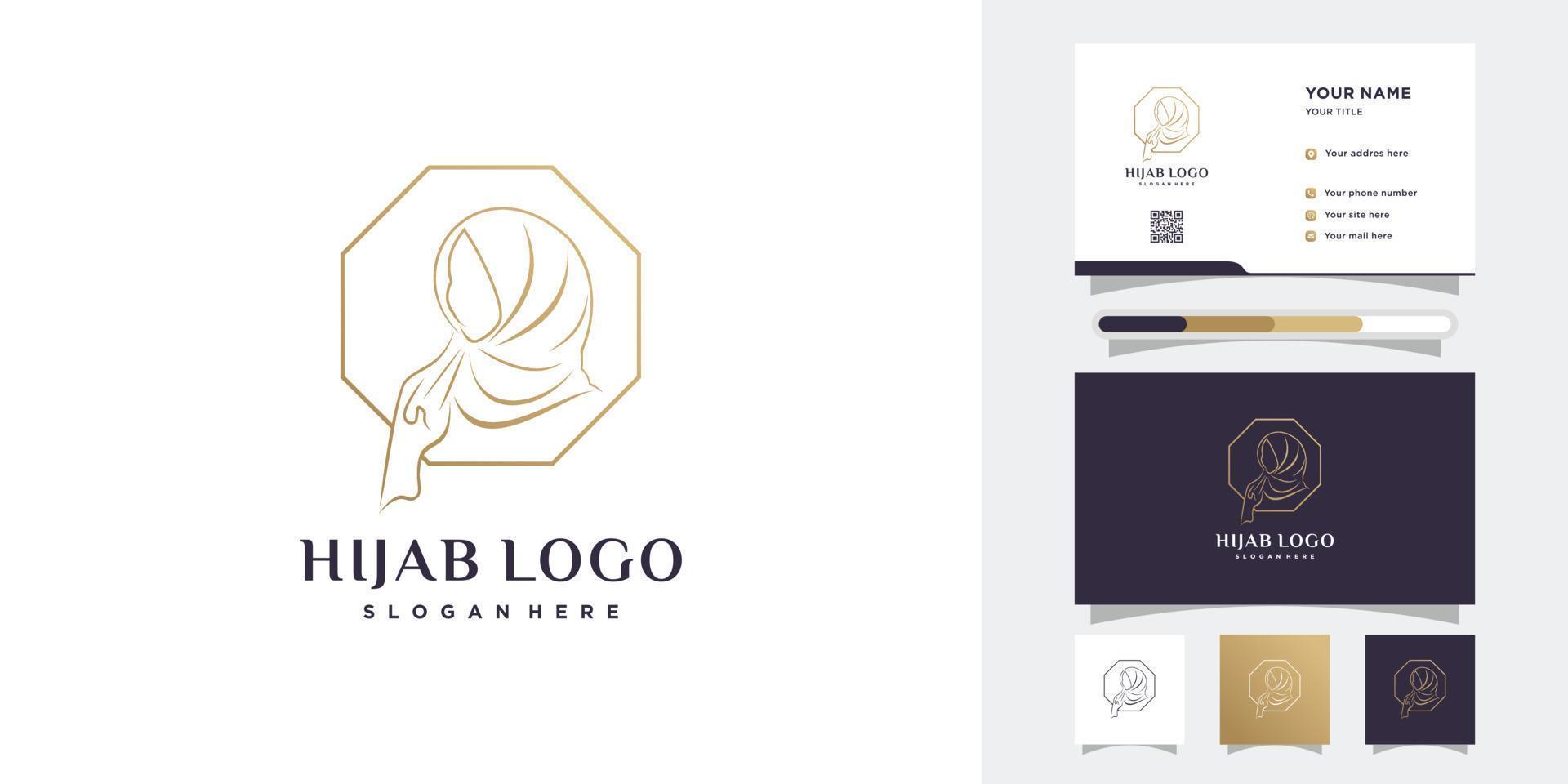 design de logotipo hijab com estilo e conceito criativo vetor