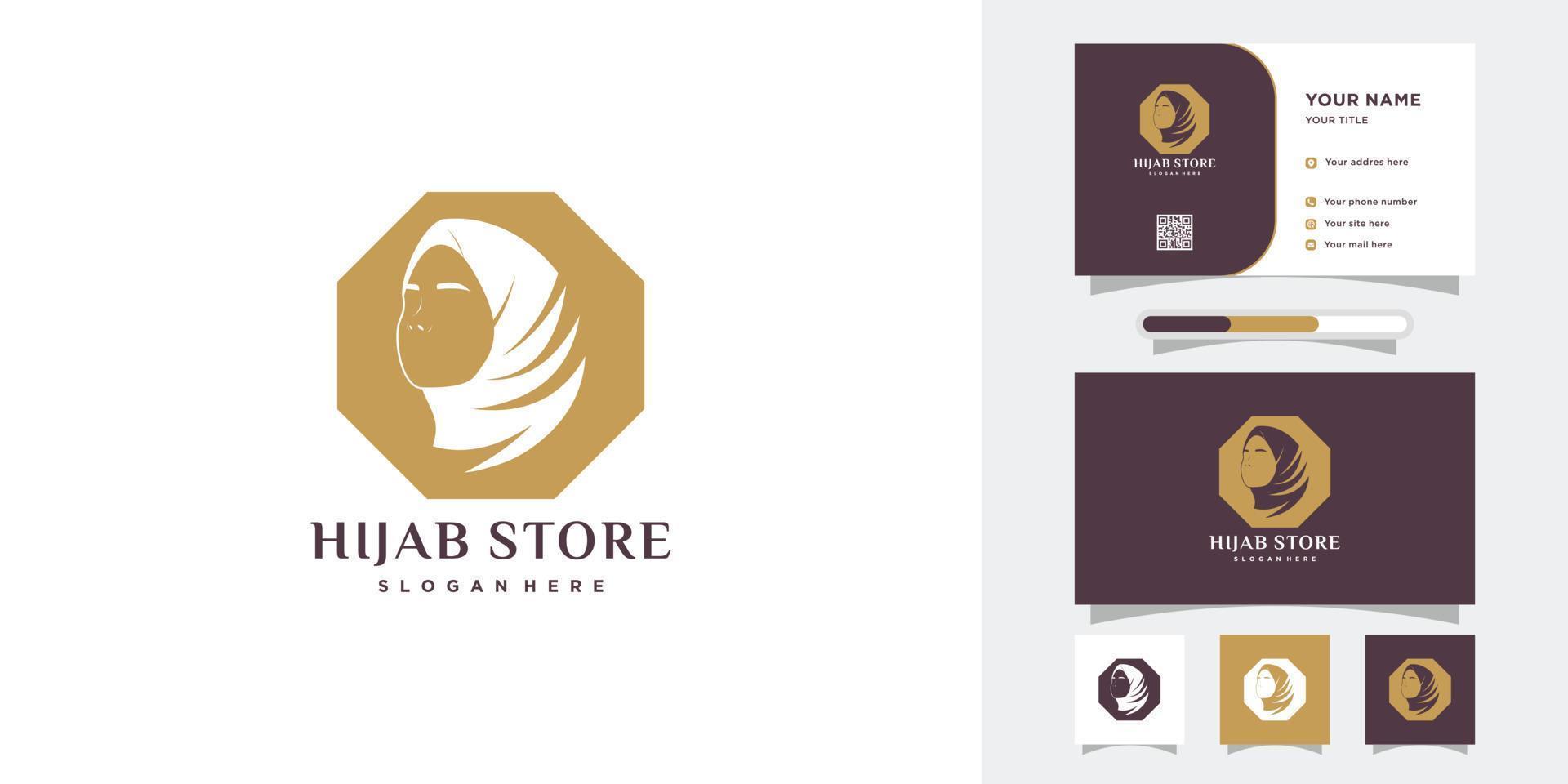 design de logotipo da loja hijab com estilo e conceito criativo vetor