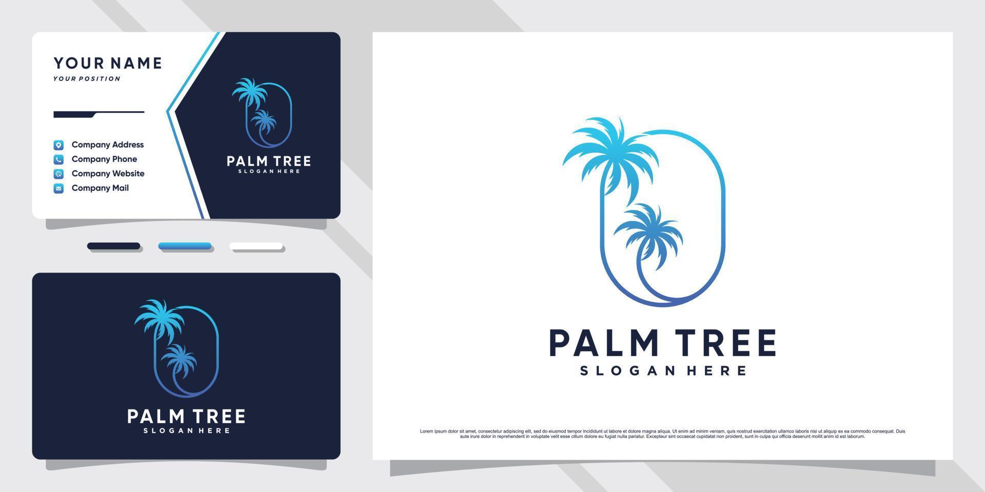 ilustração de design de logotipo de palmeira com conceito de elemento criativo e modelo de cartão de visita vetor
