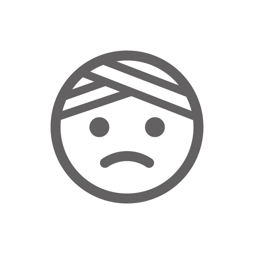 ícone de emoji doente. perfeito para site ou aplicativo de mídia social. sinal e símbolo de vetor