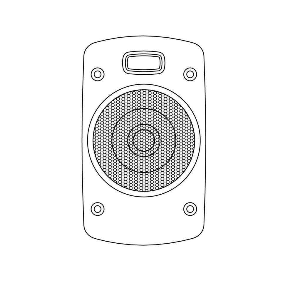 ilustração de ícone de contorno de alto-falante no fundo branco vetor