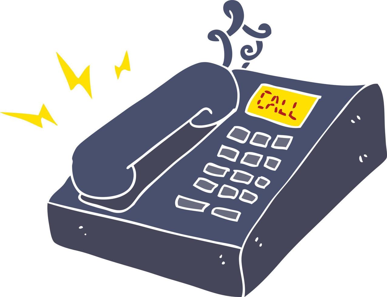 ilustração de cor lisa do telefone do escritório vetor