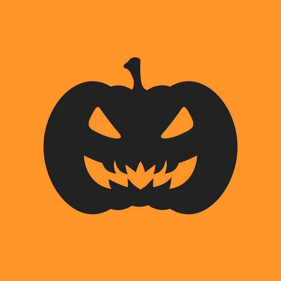 silhueta de abóbora assustadora ícone isolado ilustração vetorial de halloween vetor