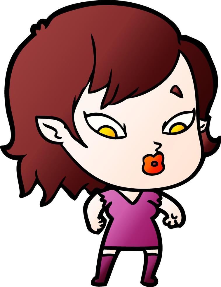 linda garota vampira de desenho animado vetor