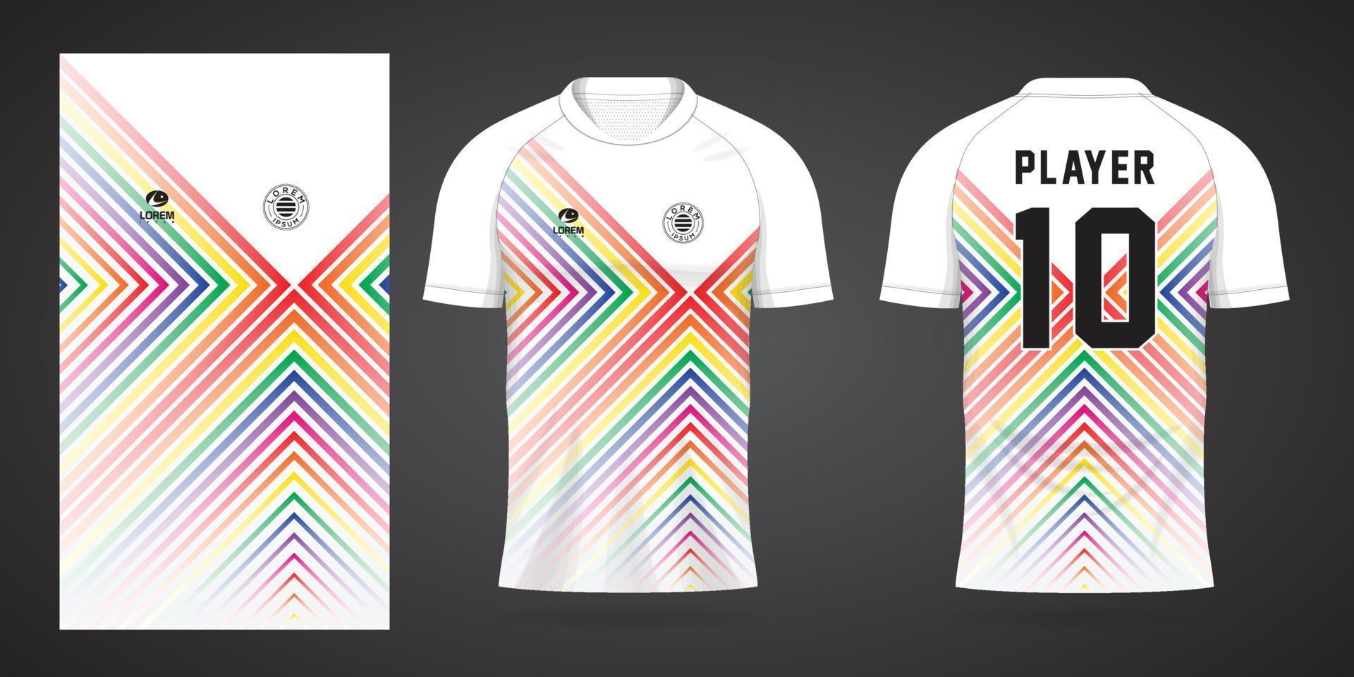 modelo de design de esporte de camisa de futebol colorida vetor