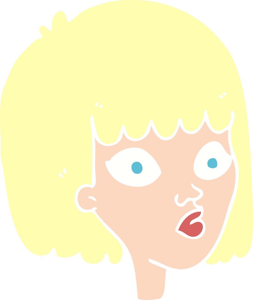 ilustração de cor lisa do rosto feminino vetor