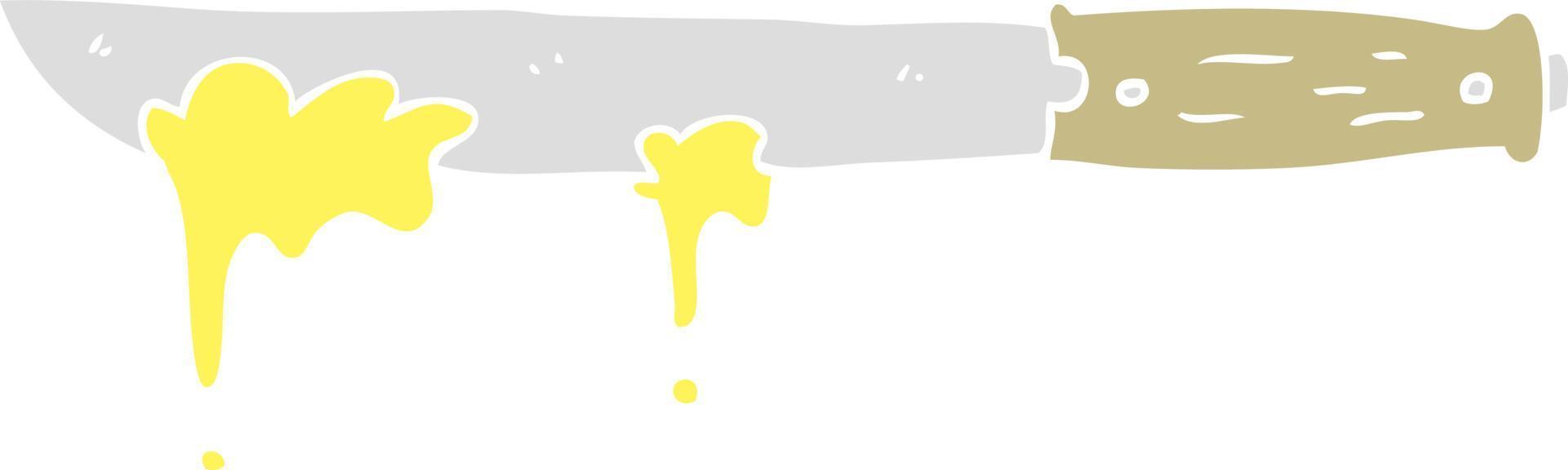 ilustração de cor lisa de faca de manteiga vetor