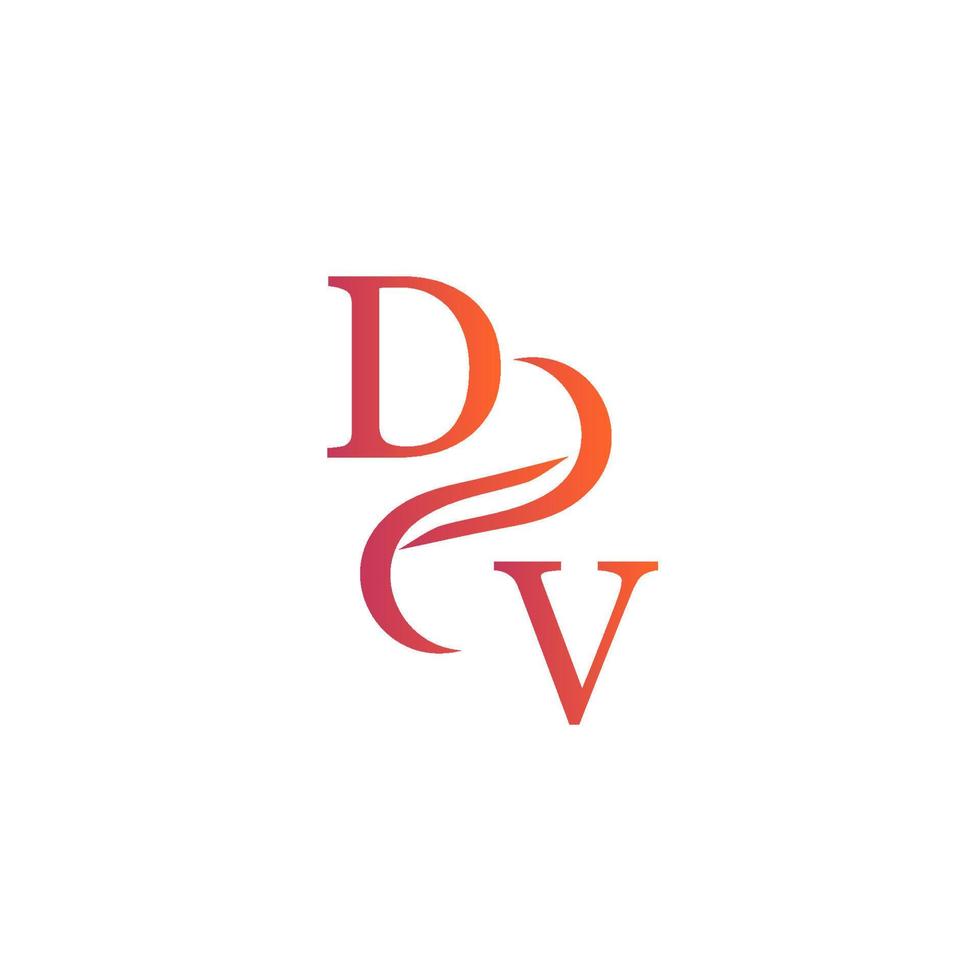 design de logotipo de cor laranja dv para sua empresa vetor