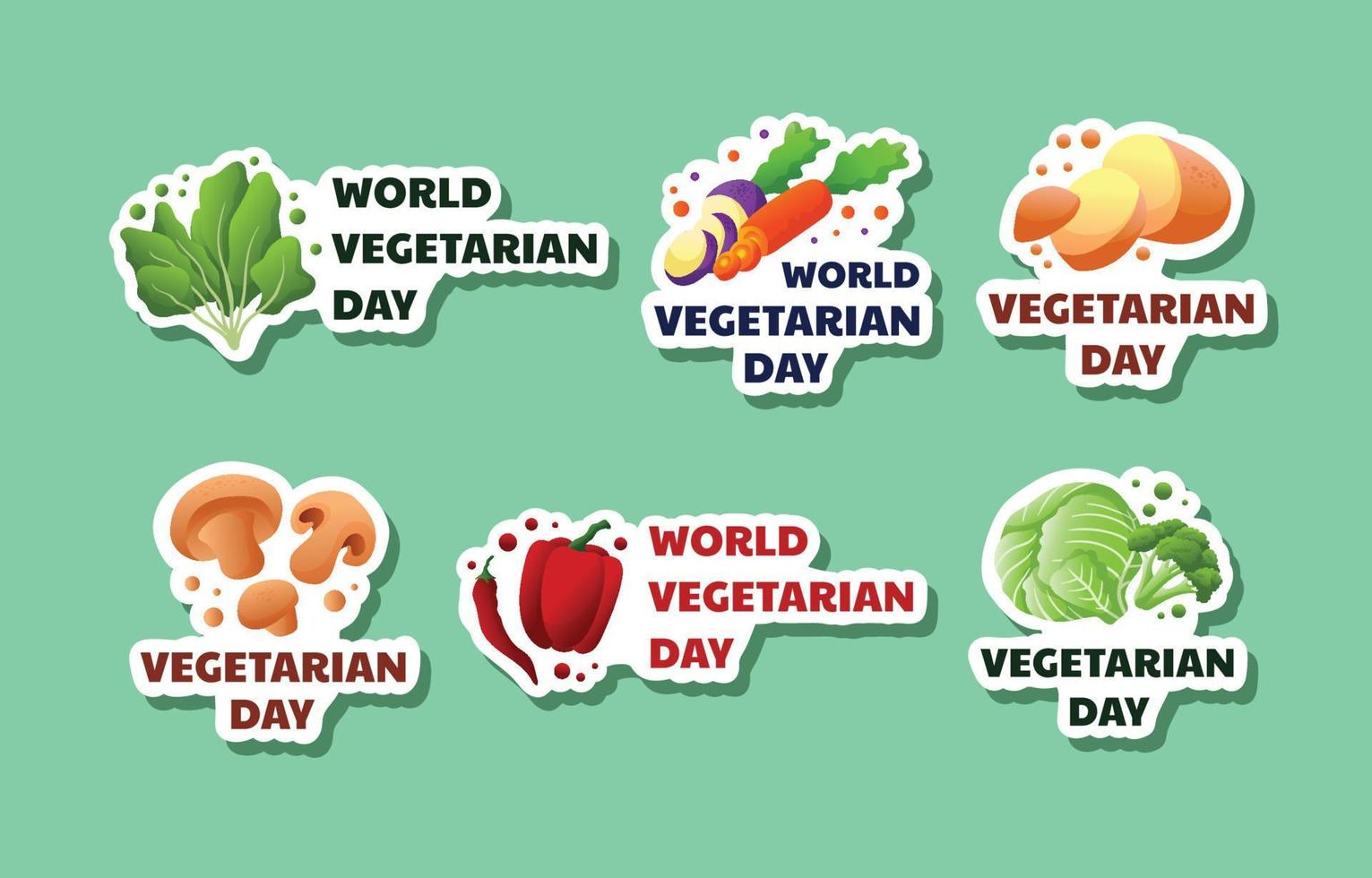 adesivo do dia mundial do vegetariano vetor