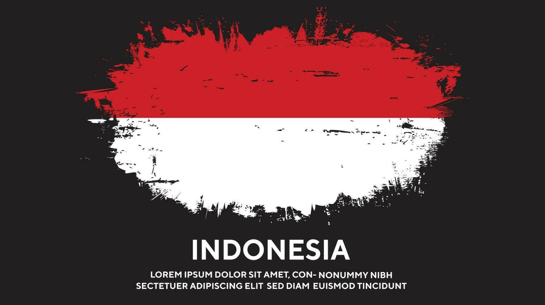 vetor de design de bandeira de indonésia de textura grunge colorida