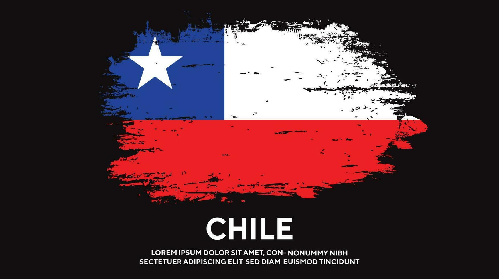 vetor de design de bandeira do chile de textura grunge