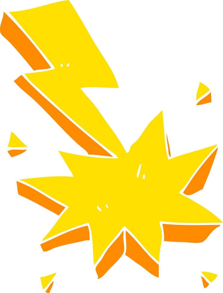 ilustração de cor plana do símbolo de ataque de iluminação vetor