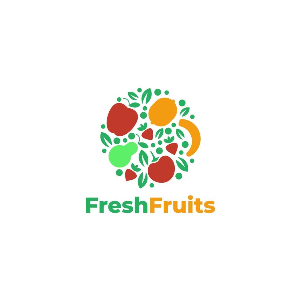 modelo de design de vetor de logotipo de frutas frescas
