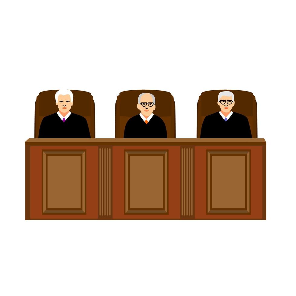 juiz em sua ilustração vetorial de mesa. sinal e símbolo do tribunal. vetor