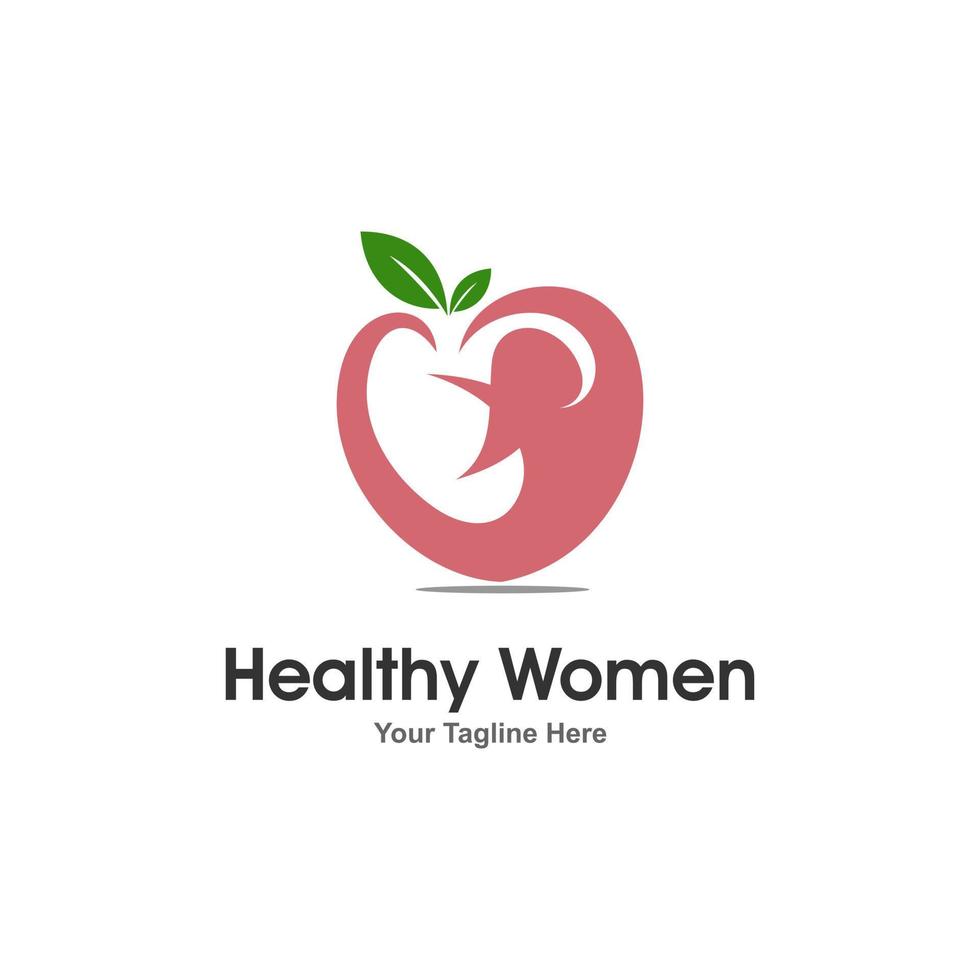 modelo de vetor de design de logotipo de saúde feminina