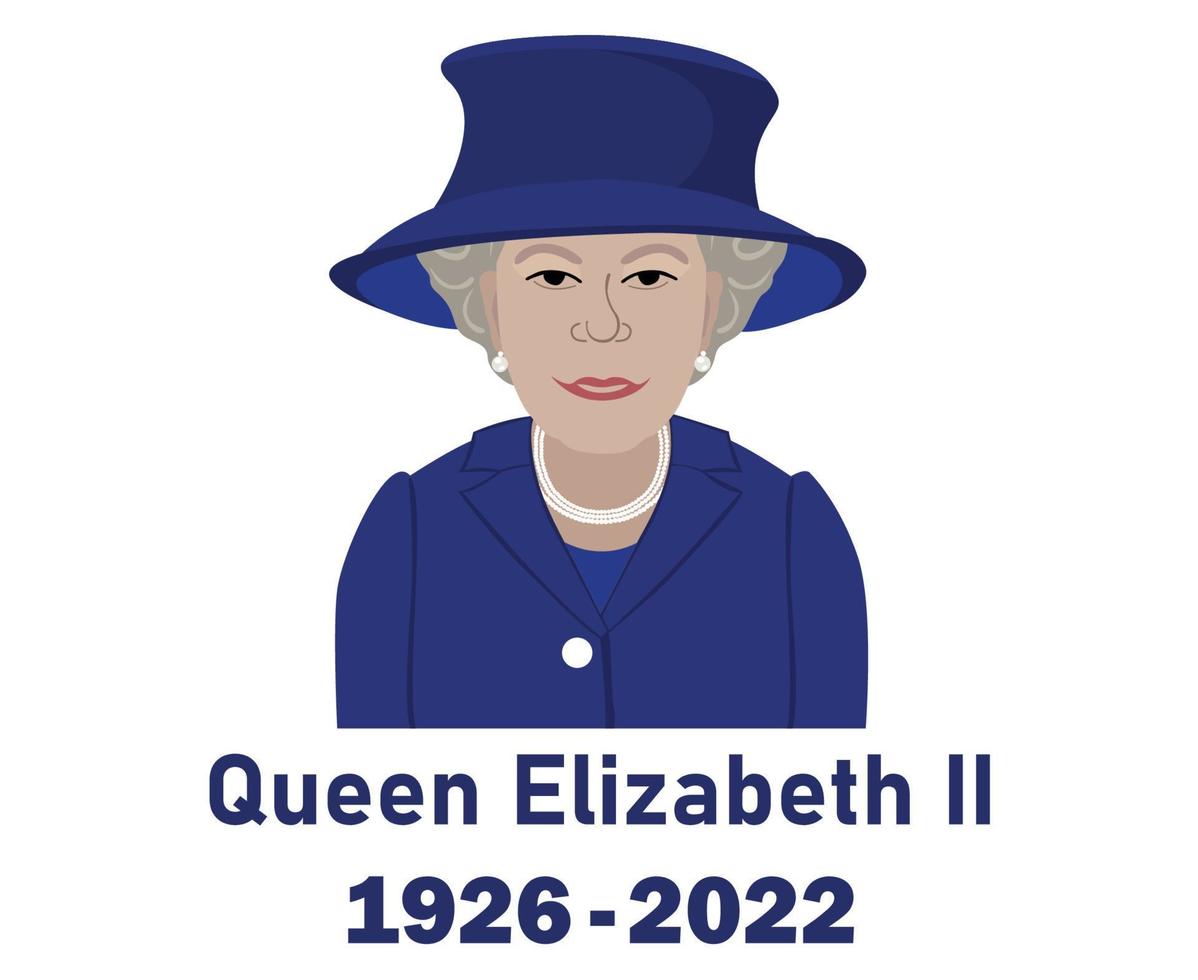 rainha elizabeth terno 1926 2022 rosto retrato azul britânico reino unido nacional europa país ilustração vetorial design abstrato vetor