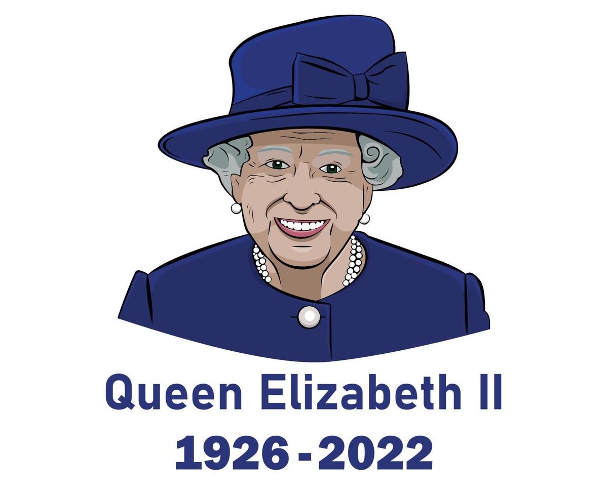 rainha elizabeth terno 1926 2022 rosto retrato azul britânico reino unido nacional europa país ilustração vetorial design abstrato vetor