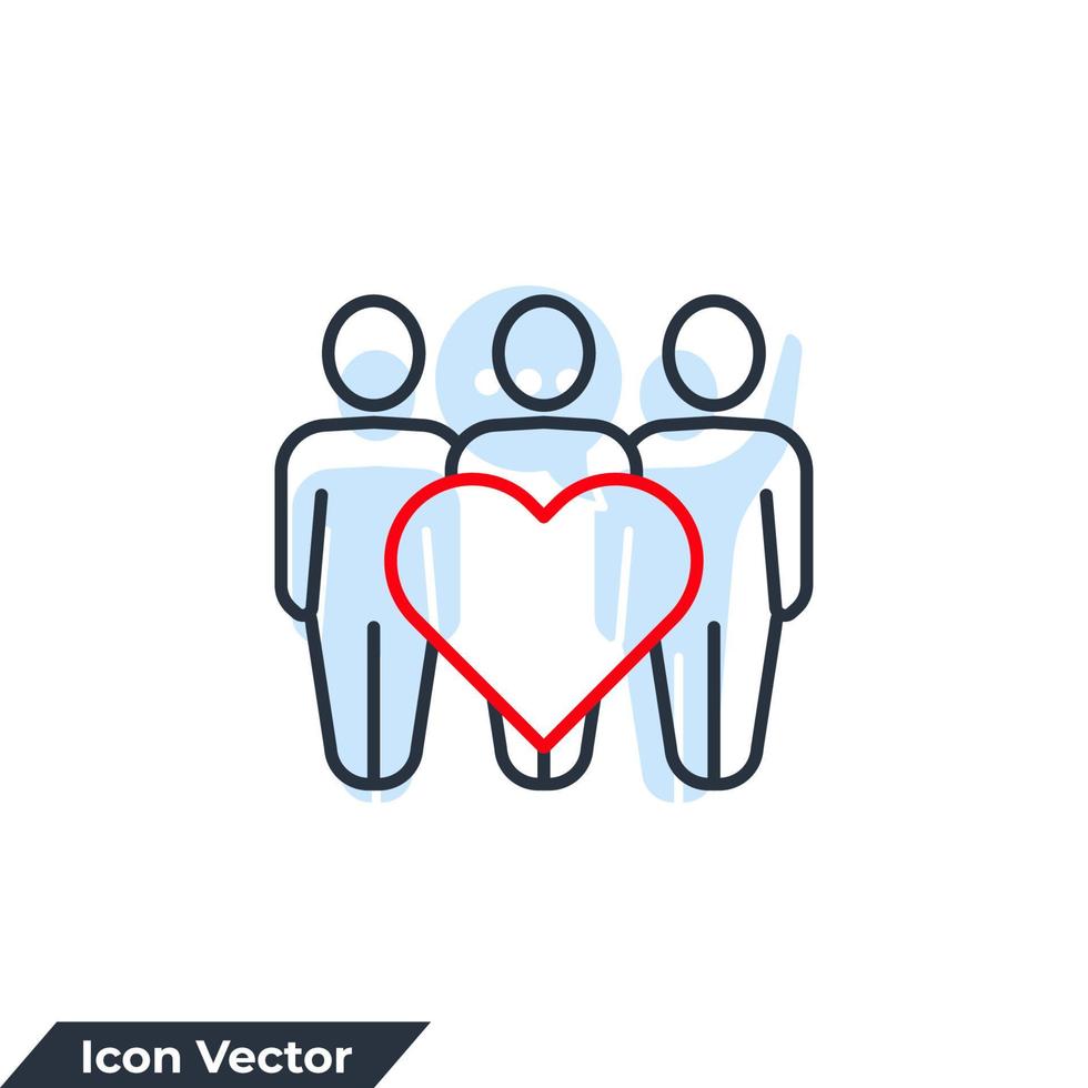 ilustração em vetor logotipo ícone comunidade. modelo de símbolo de pessoas e lareira para coleção de design gráfico e web
