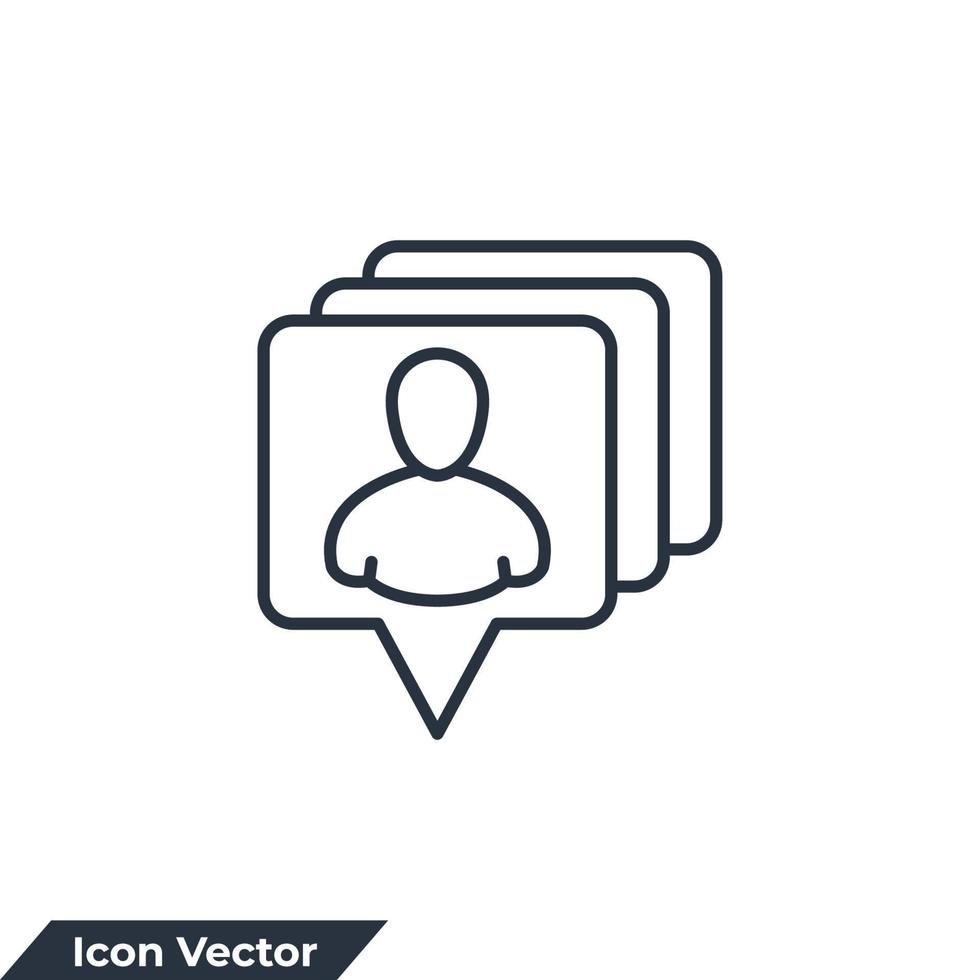 ilustração em vetor logotipo ícone seguidores. modelo de símbolo de notificações de mídia social para coleção de design gráfico e web