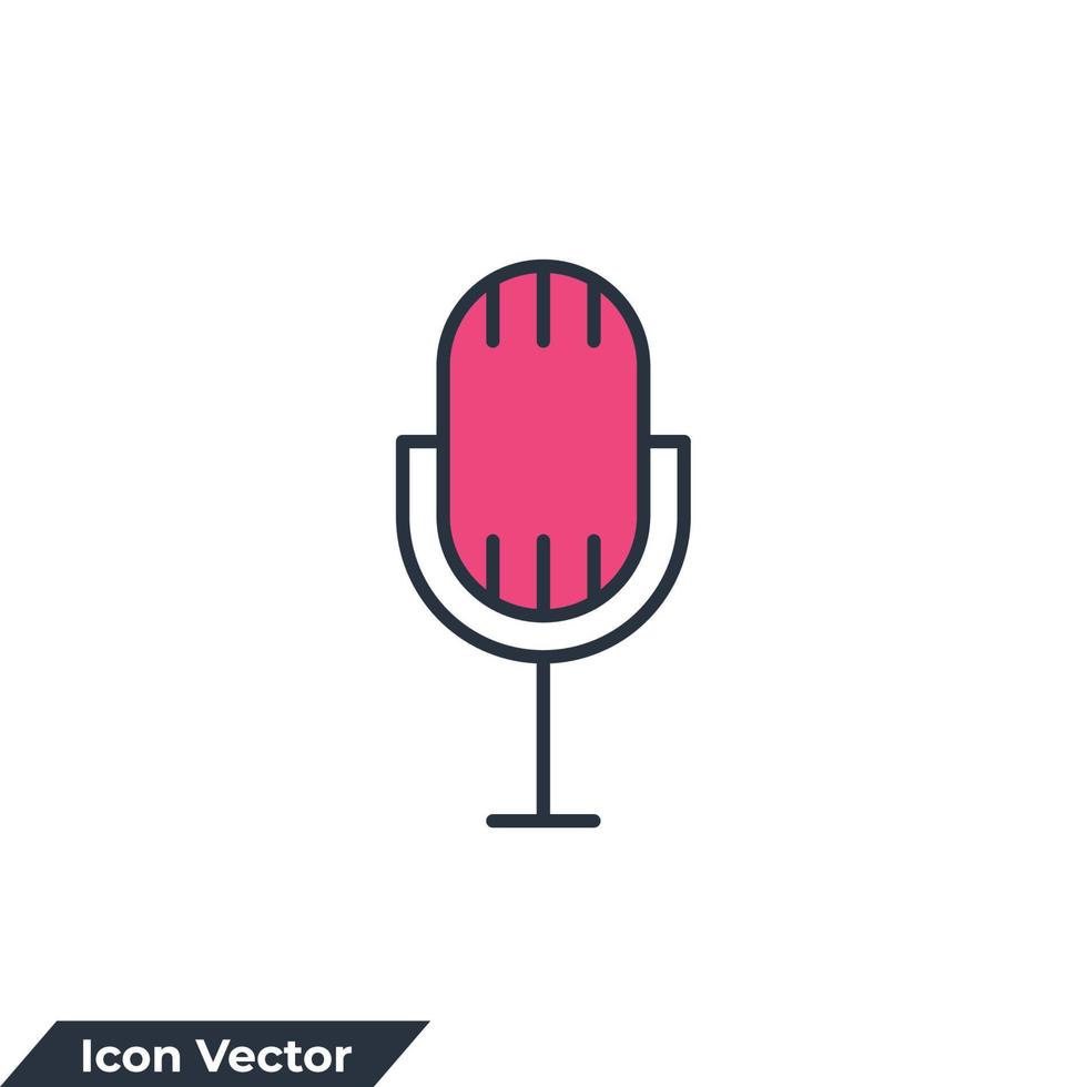 ilustração em vetor podcast ícone logotipo. modelo de símbolo de microfone para coleção de design gráfico e web