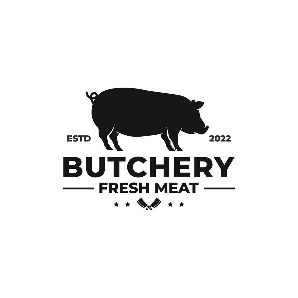 vetor de design de logotipo de açougue. logotipo da loja de carnes