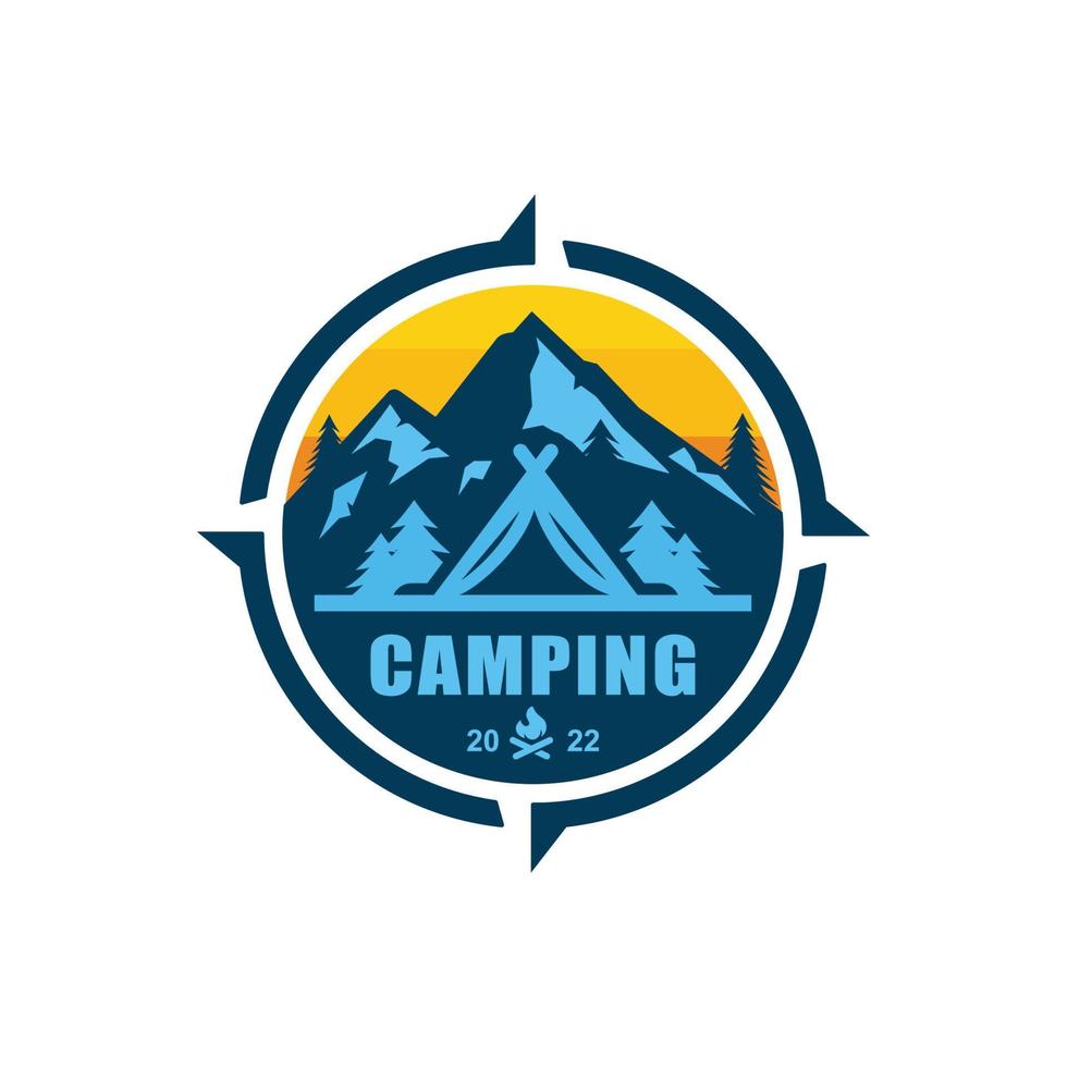 ilustração vetorial de design de logotipo de acampamento vetor