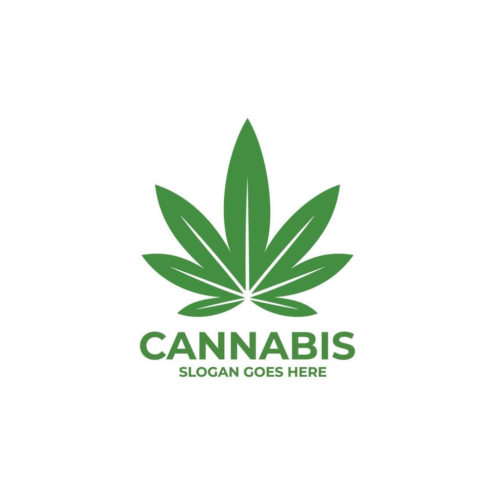 vetor de design de logotipo de cannabis. folha de maconha