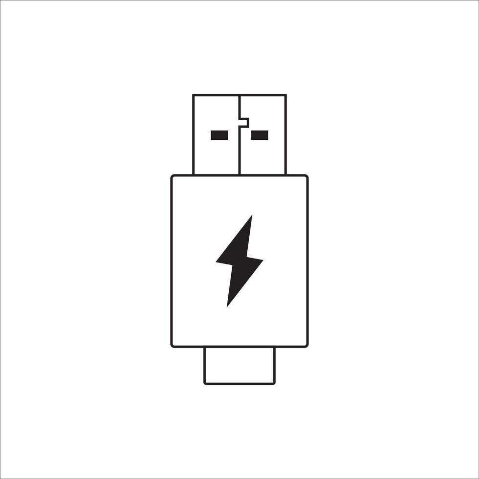 design de vetor de logotipo de ícone de cabo usb