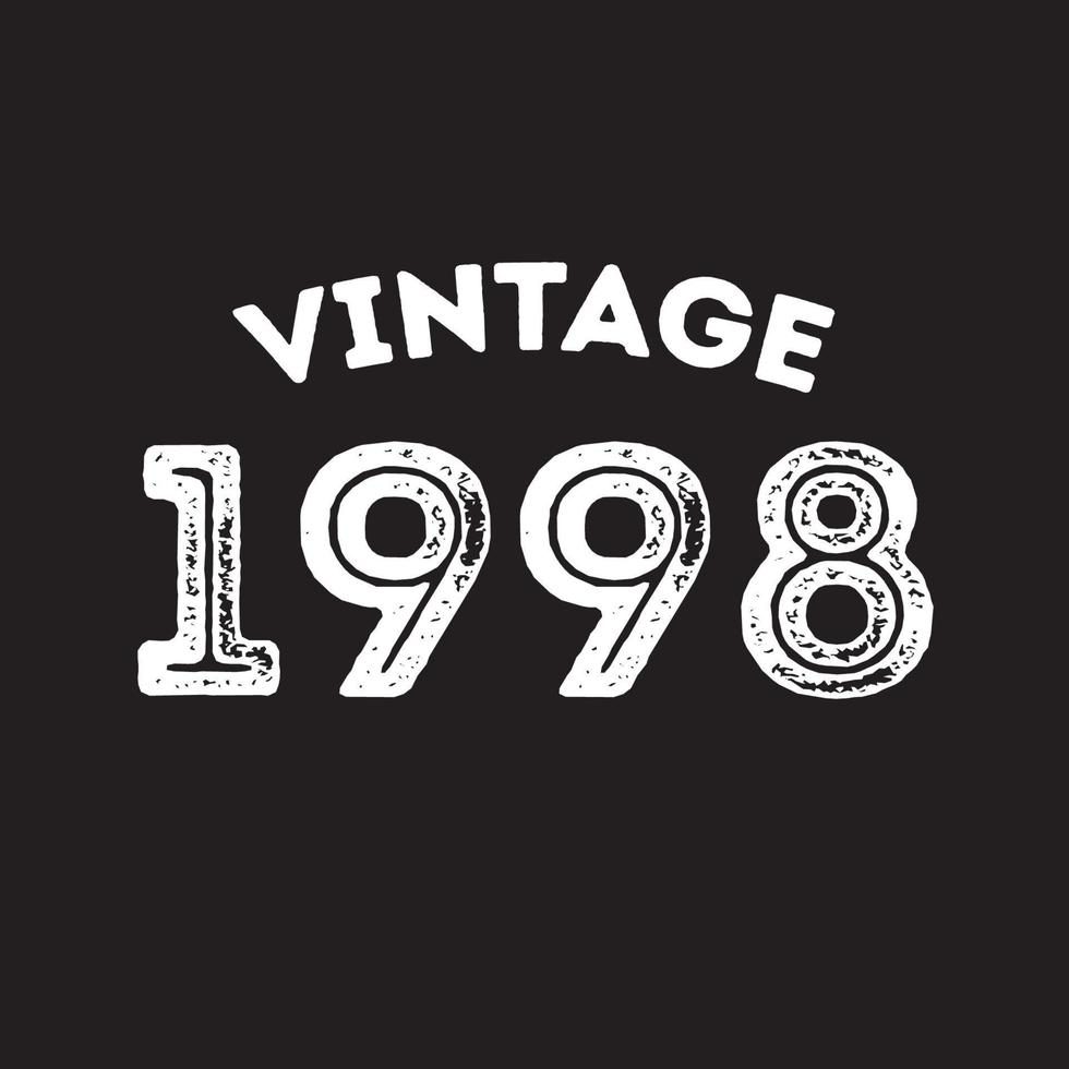 1998 design de camiseta retrô vintage vector fundo preto