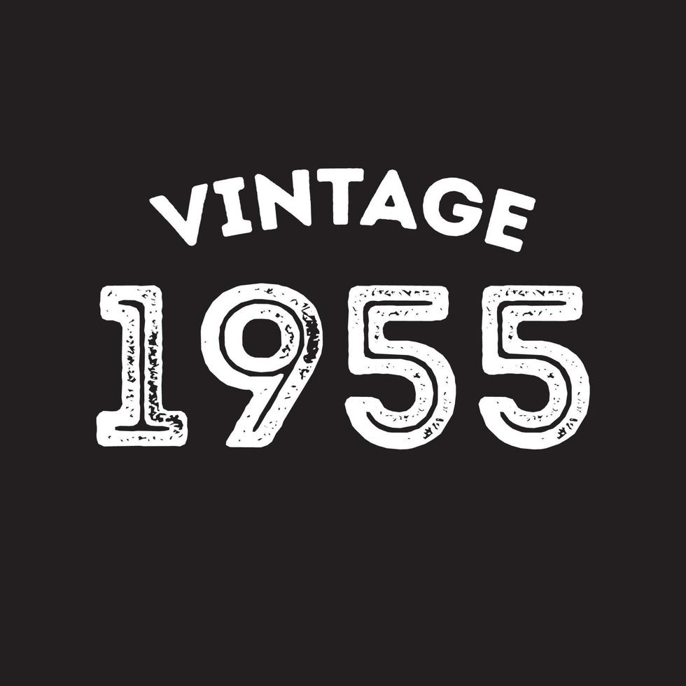 1955 design de camiseta retrô vintage vector fundo preto