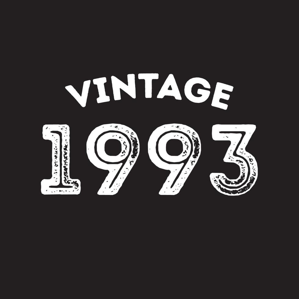 design de camiseta retrô vintage de 1993 vector fundo preto