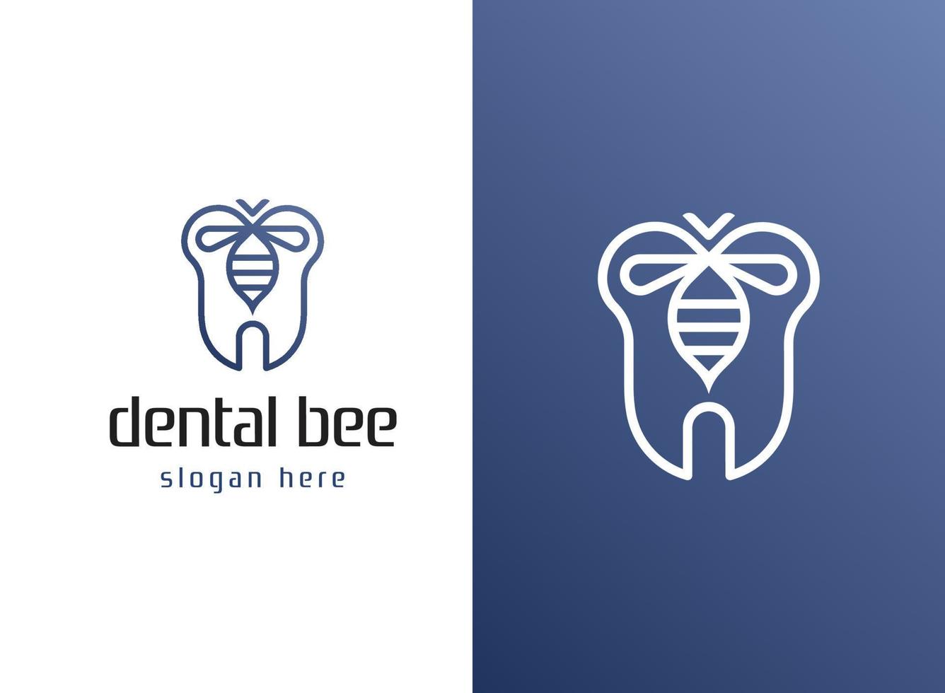 logotipo de abelha dental vetor