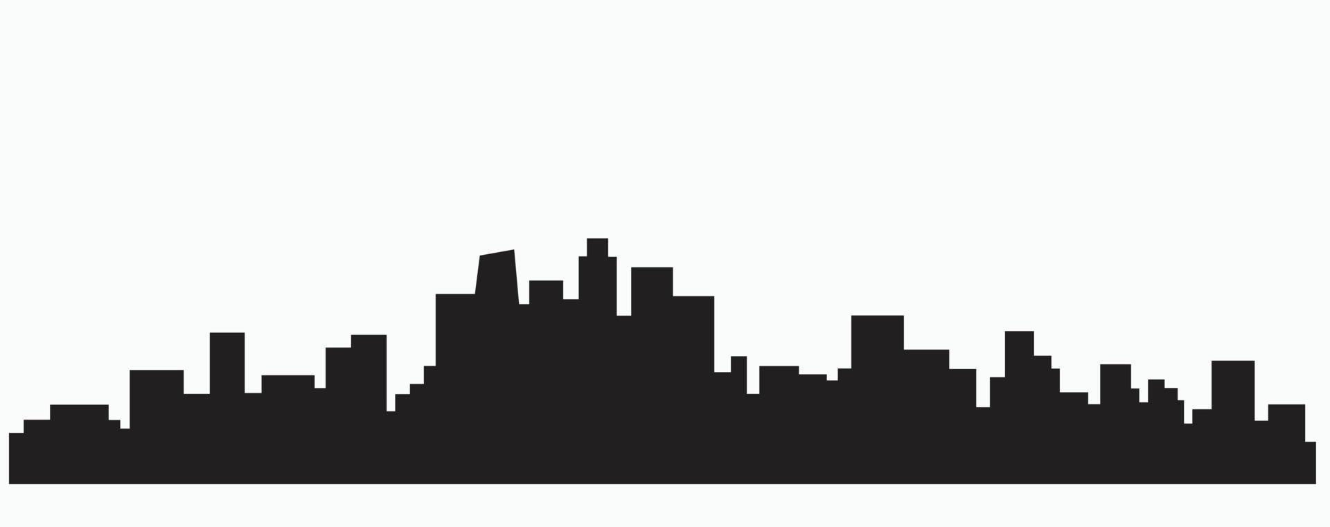 desenho de contorno de silhueta de skyline de cidade moderna em fundo branco. vetor