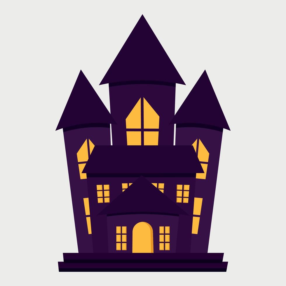 clipart animado de vetor de casa fantasma para ilustração de halloween