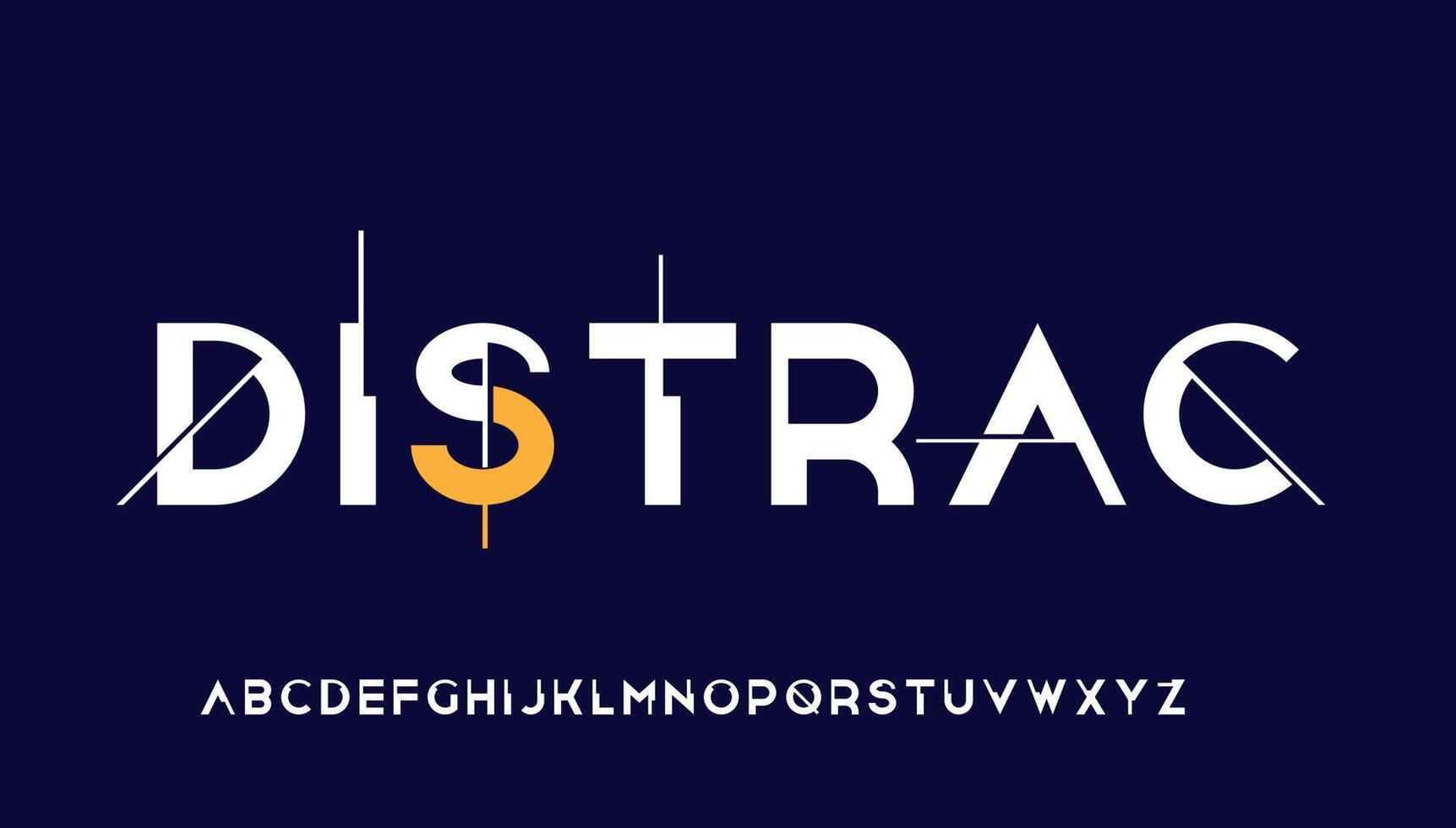 design de logotipo de carta de tipografia moderna e elegante distrac vetor