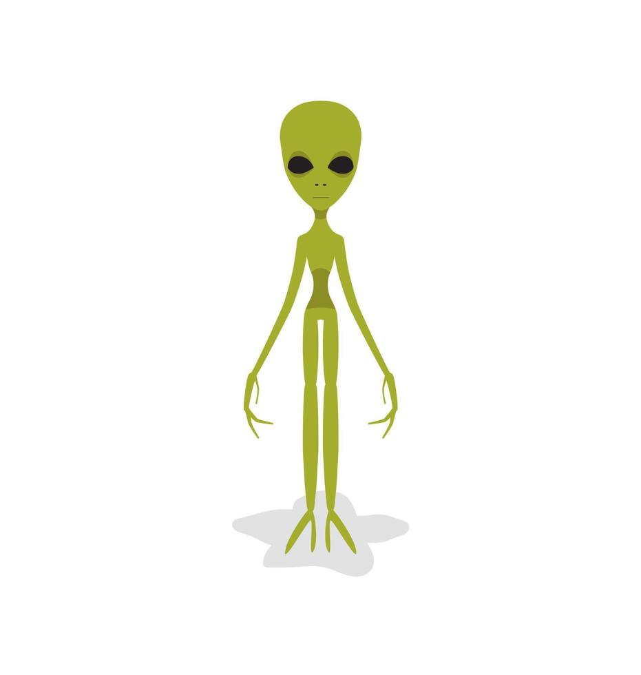 alienígena, de pé com as mãos para baixo. ilustração vetorial isolada em um fundo branco vetor