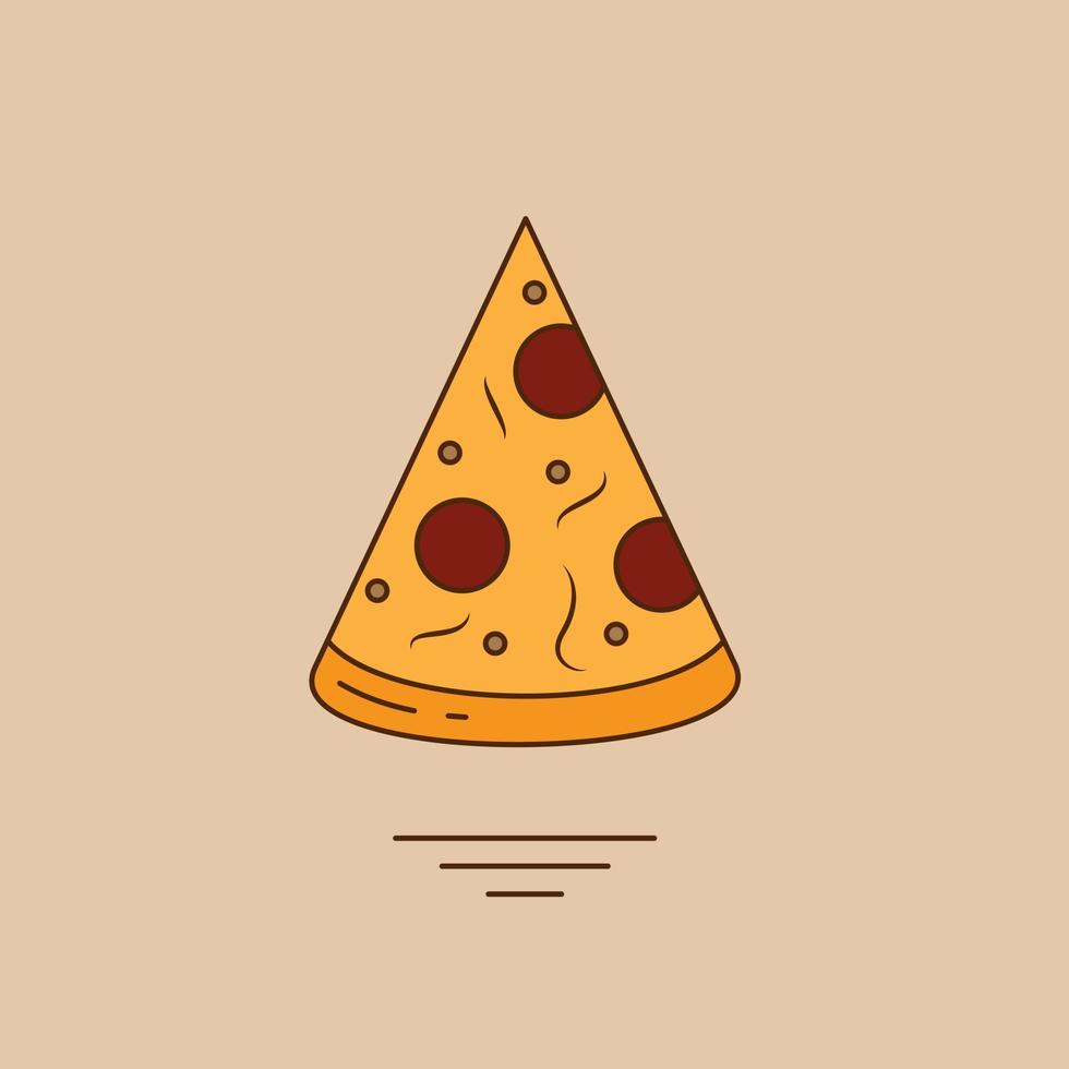 uma parte do design de pizza fatiada para design de modelo de publicidade de alimentos vetor