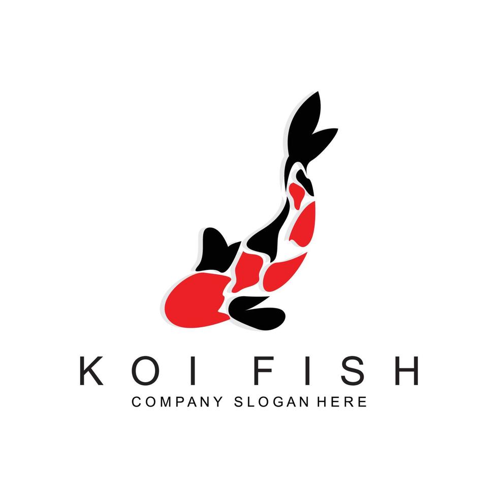 design de logotipo de peixe koi, vetor de peixes ornamentais, produto de marca de ilustração de ornamento de aquário