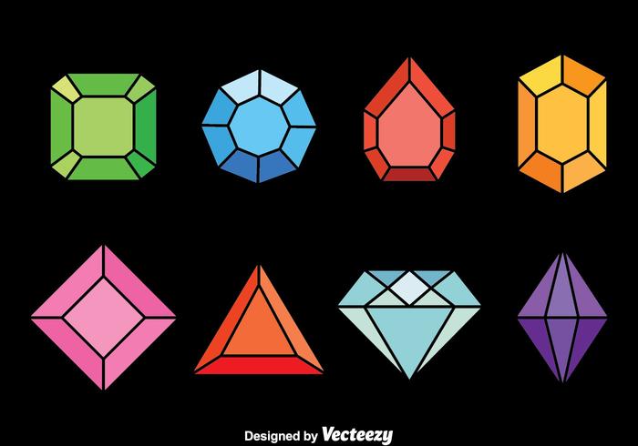 Conjunto de vetores de gemas coloridas