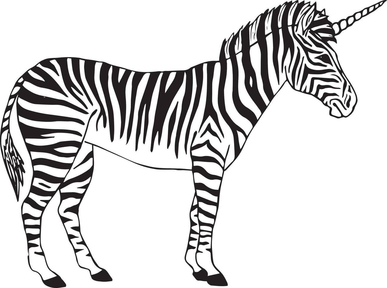 vector zebra com chifre