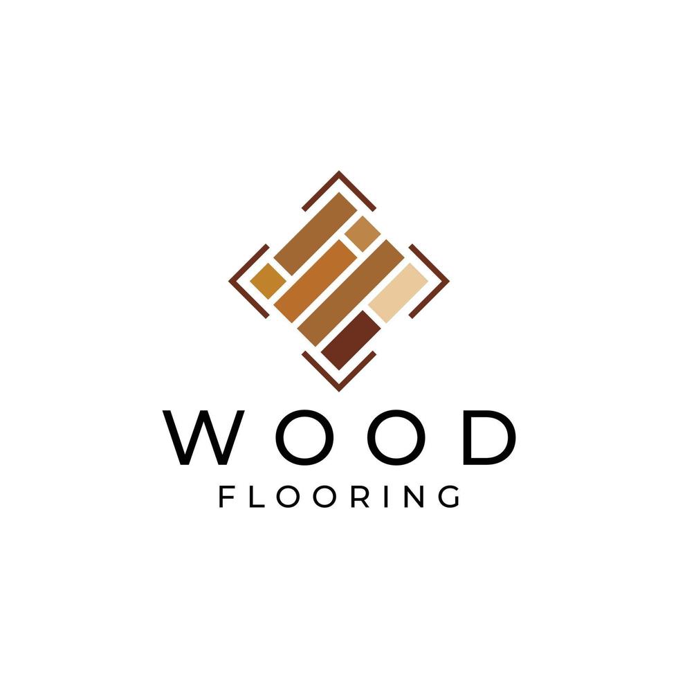 design de logotipo de piso de madeira vetor