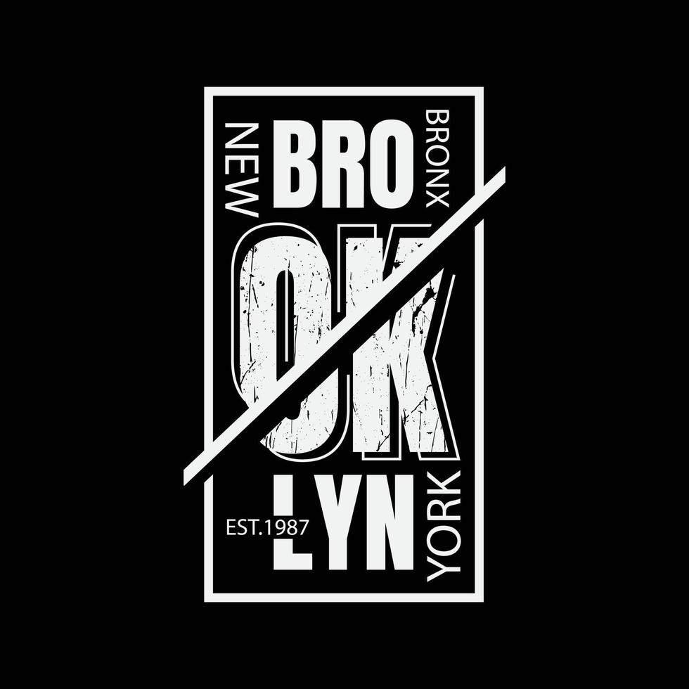 tipografia de ilustração do brooklyn para camiseta, pôster, logotipo, adesivo ou mercadoria de vestuário vetor