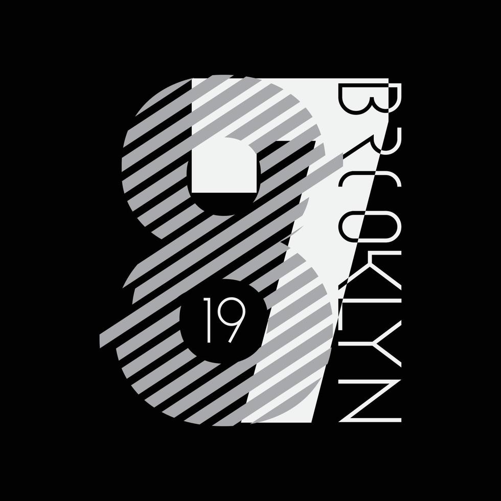 tipografia de ilustração do brooklyn para camiseta, pôster, logotipo, adesivo ou mercadoria de vestuário vetor