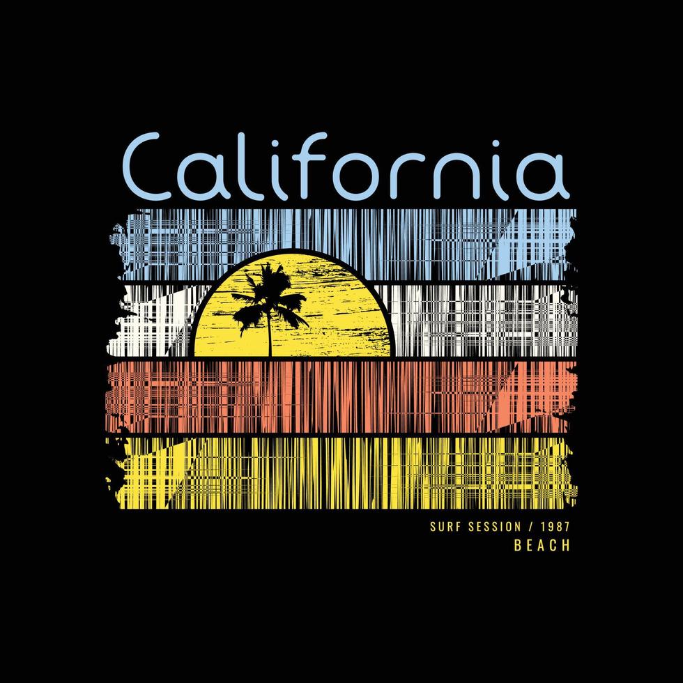 tipografia de ilustração de Califórnia. perfeito para design de camisetas vetor