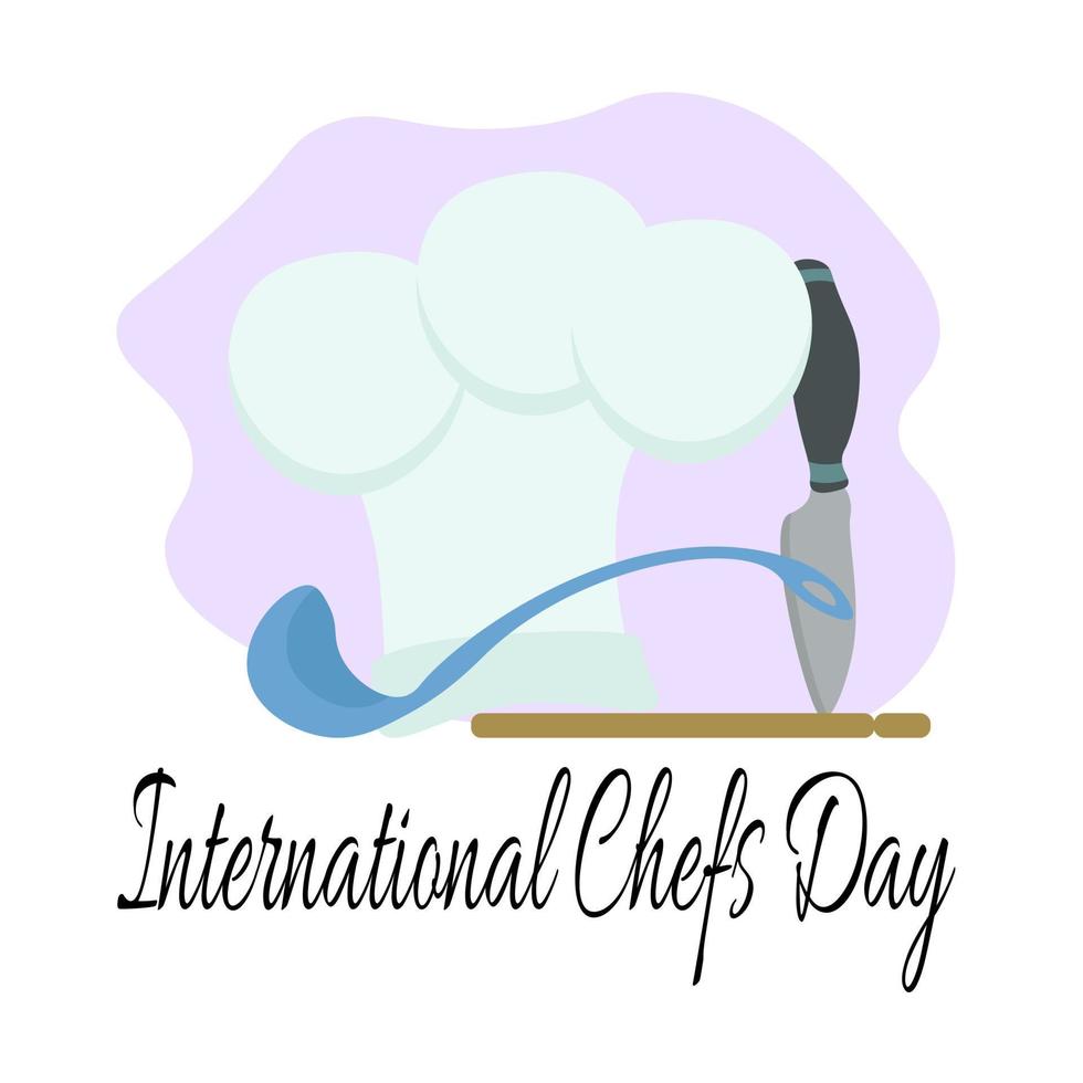 dia internacional dos chefs, ideia para pôster, banner, panfleto ou cartão postal vetor