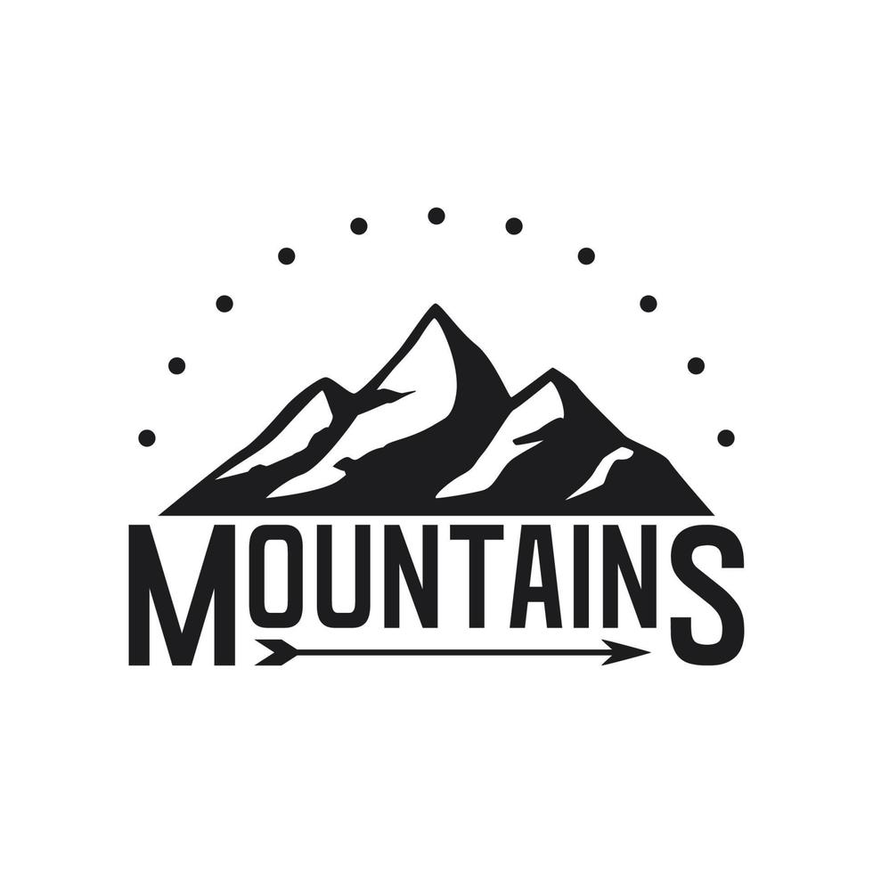 ícone de montanha em fundo branco vetor
